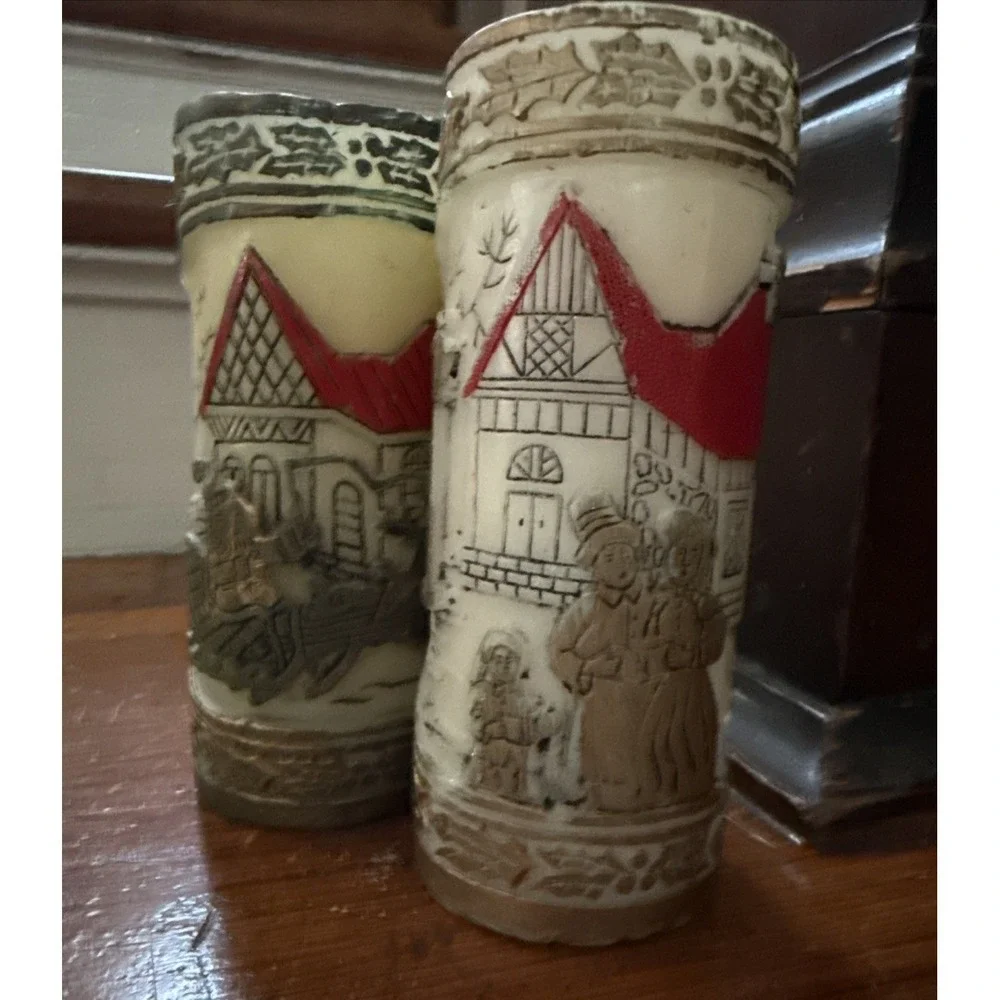 Vintage 5-Snowmen,2-Santa,2-pillar,2-standing boy & girl,‎ 1 mini girl candles